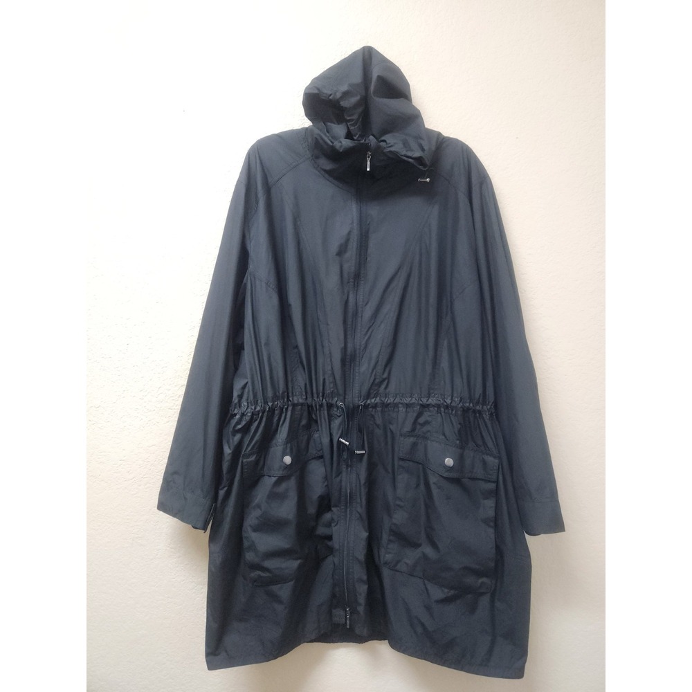 J.Jill Pure Jill FIT Black Parka Jacket Hooded Raincoat Women's Plus Size 4X